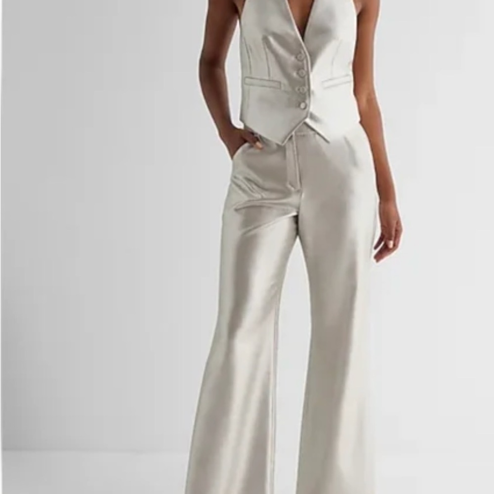 Cream Wide Leg Jumpsuit